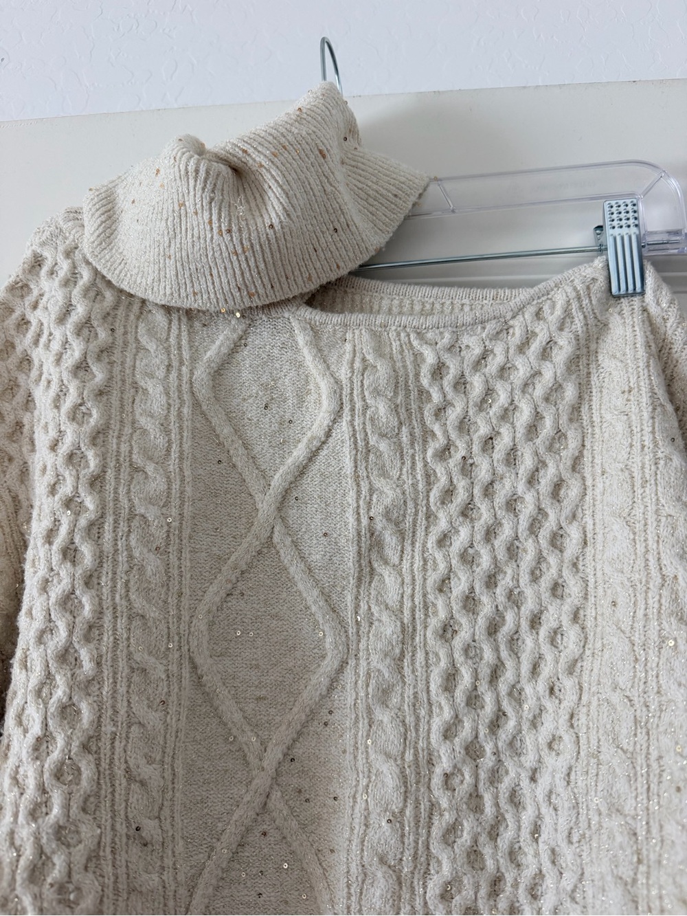 sofia by sofia vergara Cream Cable Knit Turtleneck Sweater - Picture 3 of 5